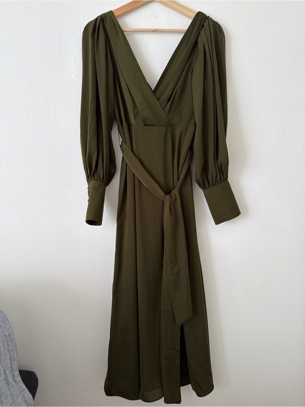 Banana Republic Olive Green Midi Wrap Dress